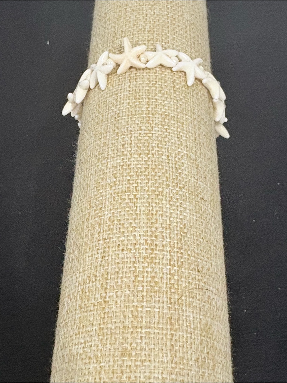 Handcrafted white turtle beaded bracelet